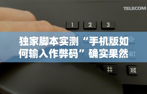 独家脚本实测“手机版如何输入作弊码”确实果然有挂
