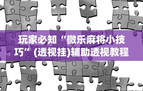 玩家必知“微乐麻将小技巧	”(透视挂)辅助透视教程