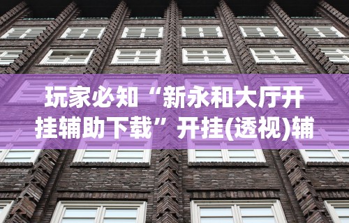 玩家必知“新永和大厅开挂辅助下载”开挂(透视)辅助