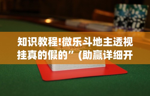 知识教程!微乐斗地主透视挂真的假的”(助赢详细开挂教程)