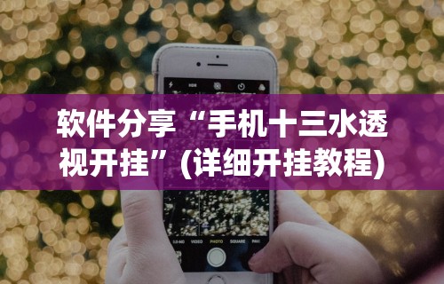 软件分享“手机十三水透视开挂	”(详细开挂教程)