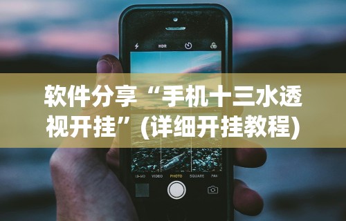 软件分享“手机十三水透视开挂”(详细开挂教程)