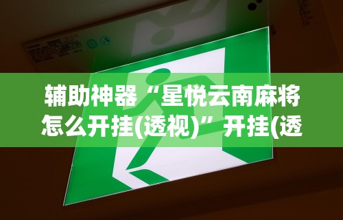 辅助神器“星悦云南麻将怎么开挂(透视)”开挂(透视)辅助教程