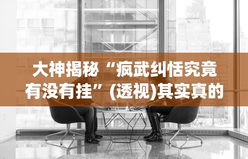 大神揭秘“疯武纠恬究竟有没有挂”(透视)其实真的有挂