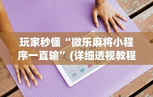 玩家秒懂“微乐麻将小程序一直输”(详细透视教程)