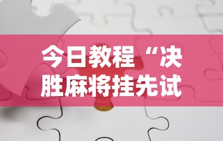 今日教程“决胜麻将挂先试用后付款	”详细分享装挂步骤
